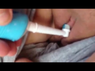 a terrible orgasm of a youngster from a toothbrush. homemade, solo, pussy, home, teens